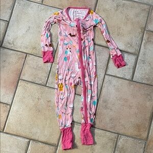 Little Sleepies Pink Kids One Piece with Animal Print